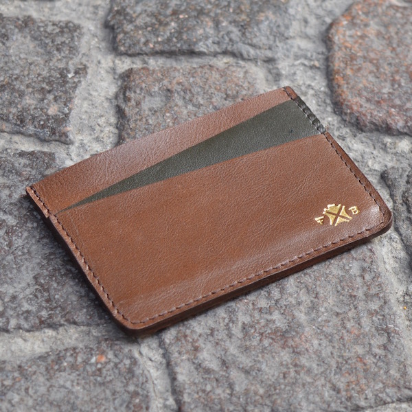 TRIESTE CARD CASE - Brown & Dark Olive