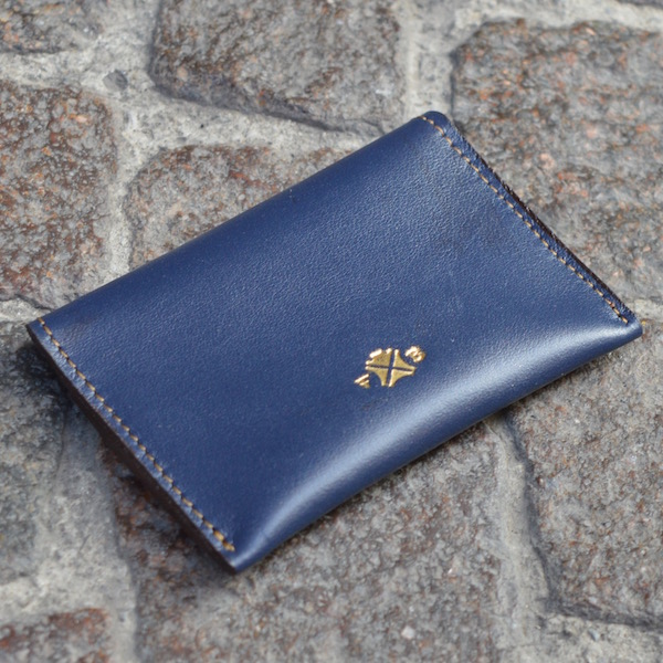 Blue & Tan Umbria Card Case, Back