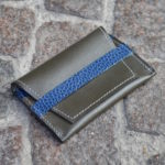 Dark Olive & Blue Umbria Card Case, Front