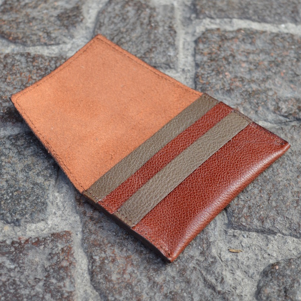 Rust & Beige Umbria Card Case, Open