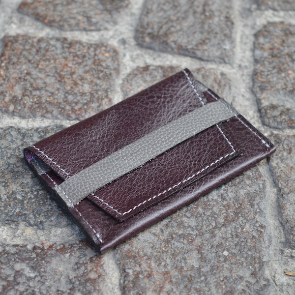 Wine & Gray Umbria Card Case, Front