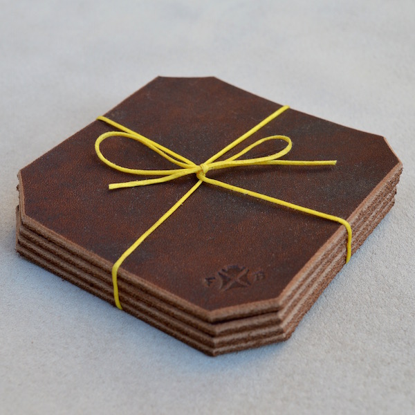 LEATHER COASTERS - Brown