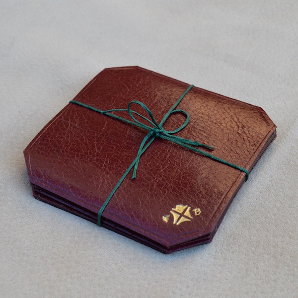 LEATHER COASTERS - Oxblood
