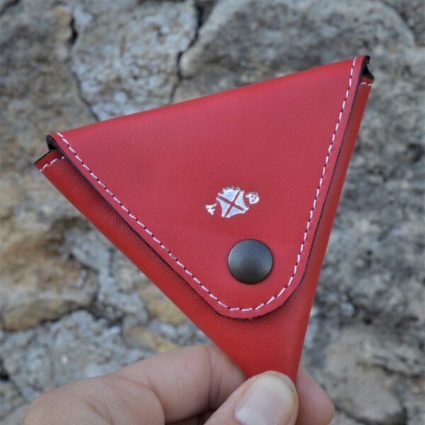 TRIANGLE COIN POUCH - Red