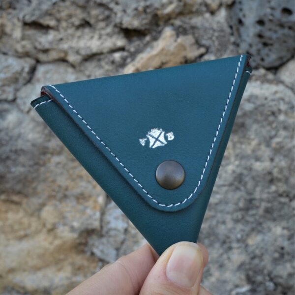 TRIANGLE COIN POUCH - Teal