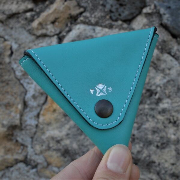 TRIANGLE COIN POUCH - Turquoise