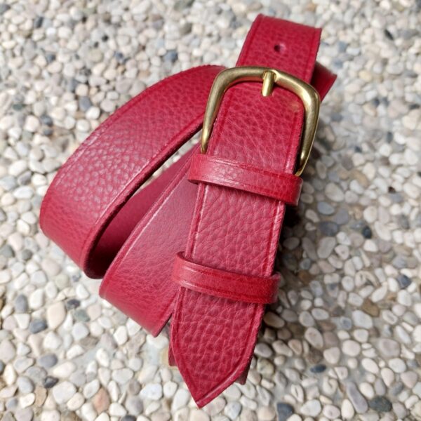 CASUAL BELT, Burgundy Red (3 cm wide) - 32 in