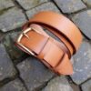 tan casual 3.5cm belt-gold