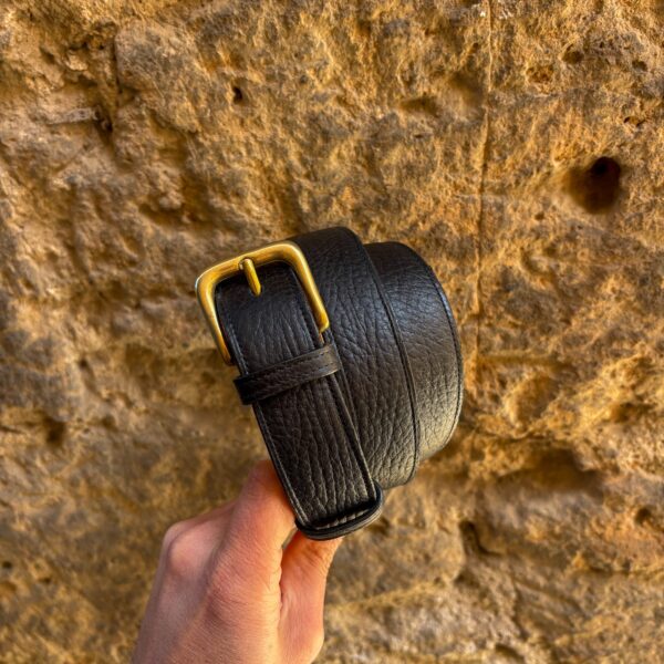 Roma Dress BeltPebbled black leather